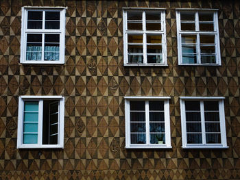 Low angle view of window on building