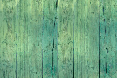 Full frame shot of green wooden wall