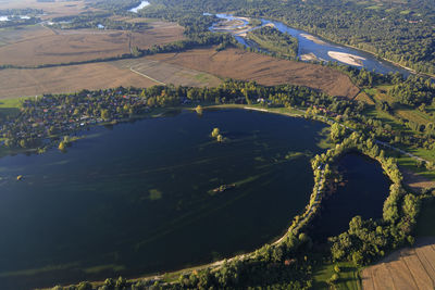 Aerial view of soderica lake, croatia