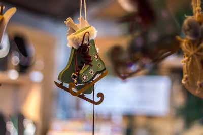 Close-up of christmas hanging