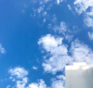 Low angle view of blue sky