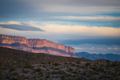 Scenic view of mountains against sky