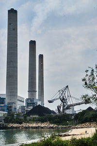 Low angle view of industrial area