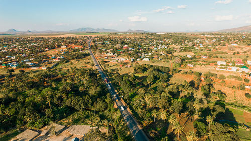 Aerial view of morogoro town