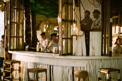 People sitting in restaurant