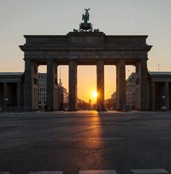 View of historical building at sunset