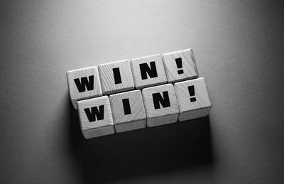 High angle view of toy on table against wall