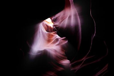 Close-up of smoke against black background