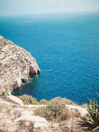 High angle view of sea against sky