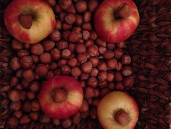 High angle view of apples