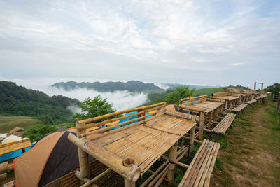 Camping area view see mist sri nan national park doi samer dao nan province thailand