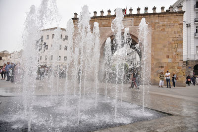 View of fountain in city