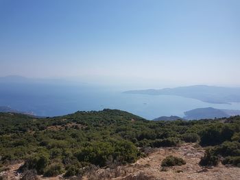 Scenic view of landscape against clear sky