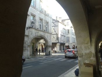 Cars on street in city