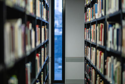 Row of books in shelves