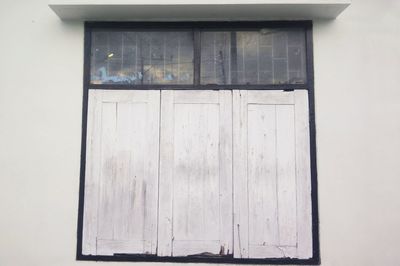 Low angle view of window on building