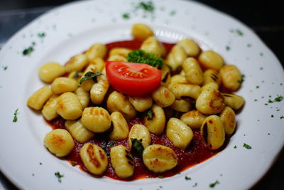 High angle view of salad in plate