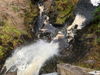Scenic view of waterfall