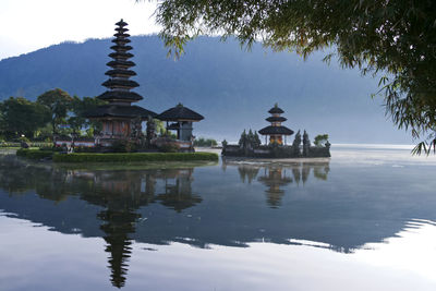 Reflection of building in lake