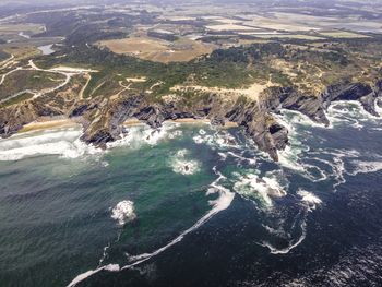 High angle view of sea shore