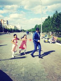 Boy in amusement park