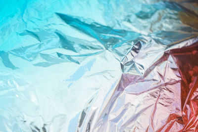 Close-up of crumpled foil