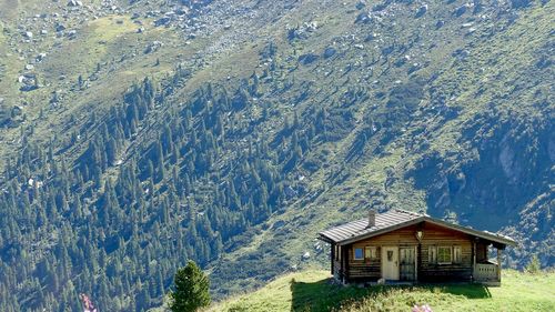 Scenic view of  mountain house