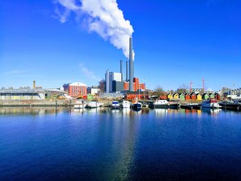 View of factory against clear sky