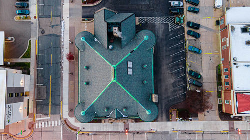 Top down view of old antique mansion used as a theater