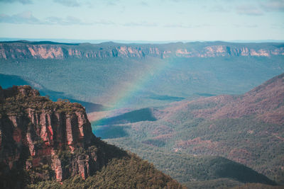 Panoramic view of mountains against sky