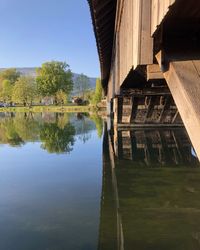 Reflection of building in lake