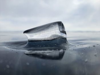 Close-up of water against sky