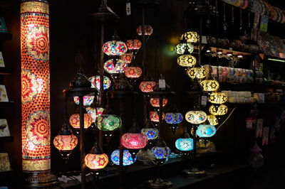 Close-up of illuminated candles