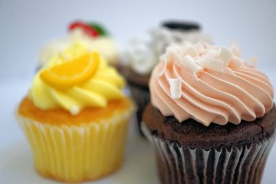 Close-up of cupcakes on table