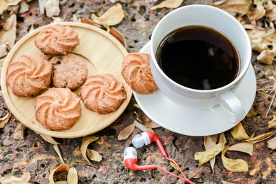 Close-up of breakfast on table