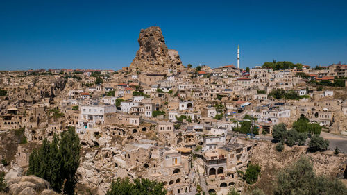 Panoramic view of cappadocian village, ortahisar, türkiye