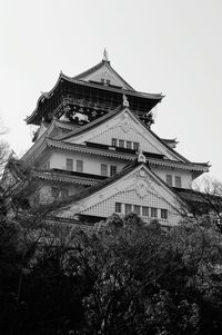 Low angle view of temple against clear sky