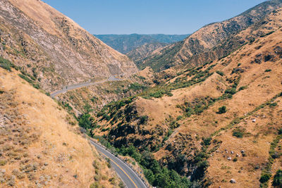 Scenic view of mountains against clear sky