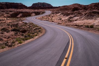 Road passing through desert