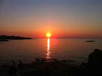 Scenic view of sea at sunset