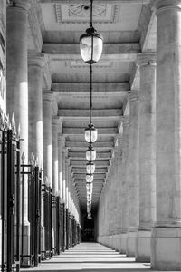 Low angle view of illuminated lights in building