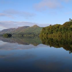 Scenic shot of calm countryside lake