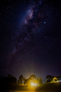 Low angle view of stars in sky at night