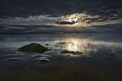 Scenic view of sea during sunset