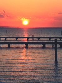 Scenic view of sea at sunset