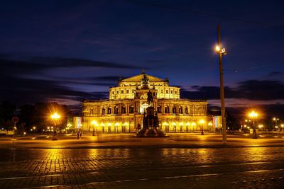 Illuminated city at night