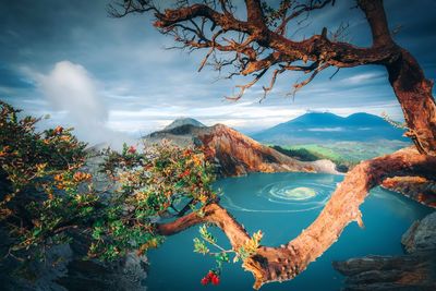 Scenic view of mountains against sky