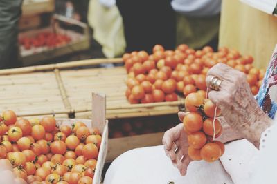 Close-up of fruits for sale at market stall