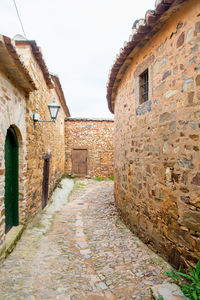 Narrow alley amidst buildings against sky