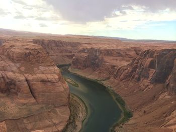 High angle view of colorado river at horseshoe bend